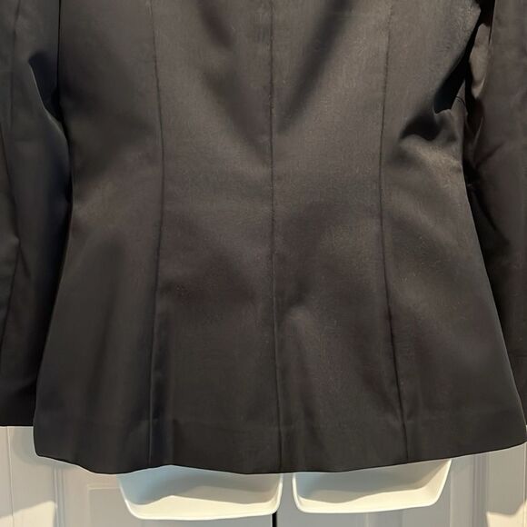 Calvin Klein Black‎ Lined Front Box Pleats Button Closure Blazer Size 8 - Picture 9 of 12